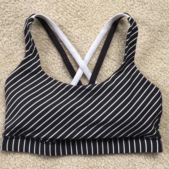 lululemon athletica Other - Lululemon Parallel Stripe Black White Energy Bra